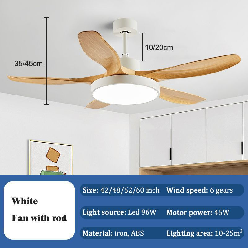 Thumbnail: Modern Nordic LED Ceiling Fan with Lights – Strong Wind for Home Decoration