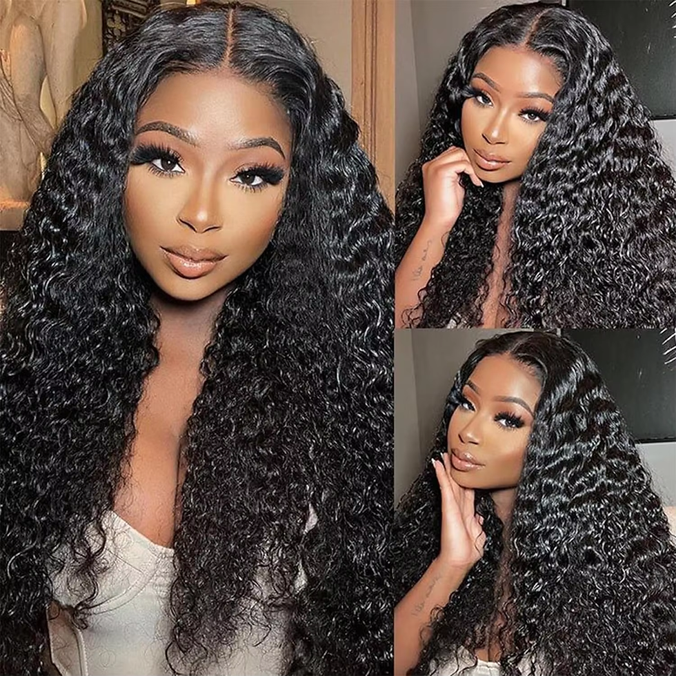 Thumbnail: Glueless Deep Wave Lace Front Wig – 100% Brazilian Human Hair for Women