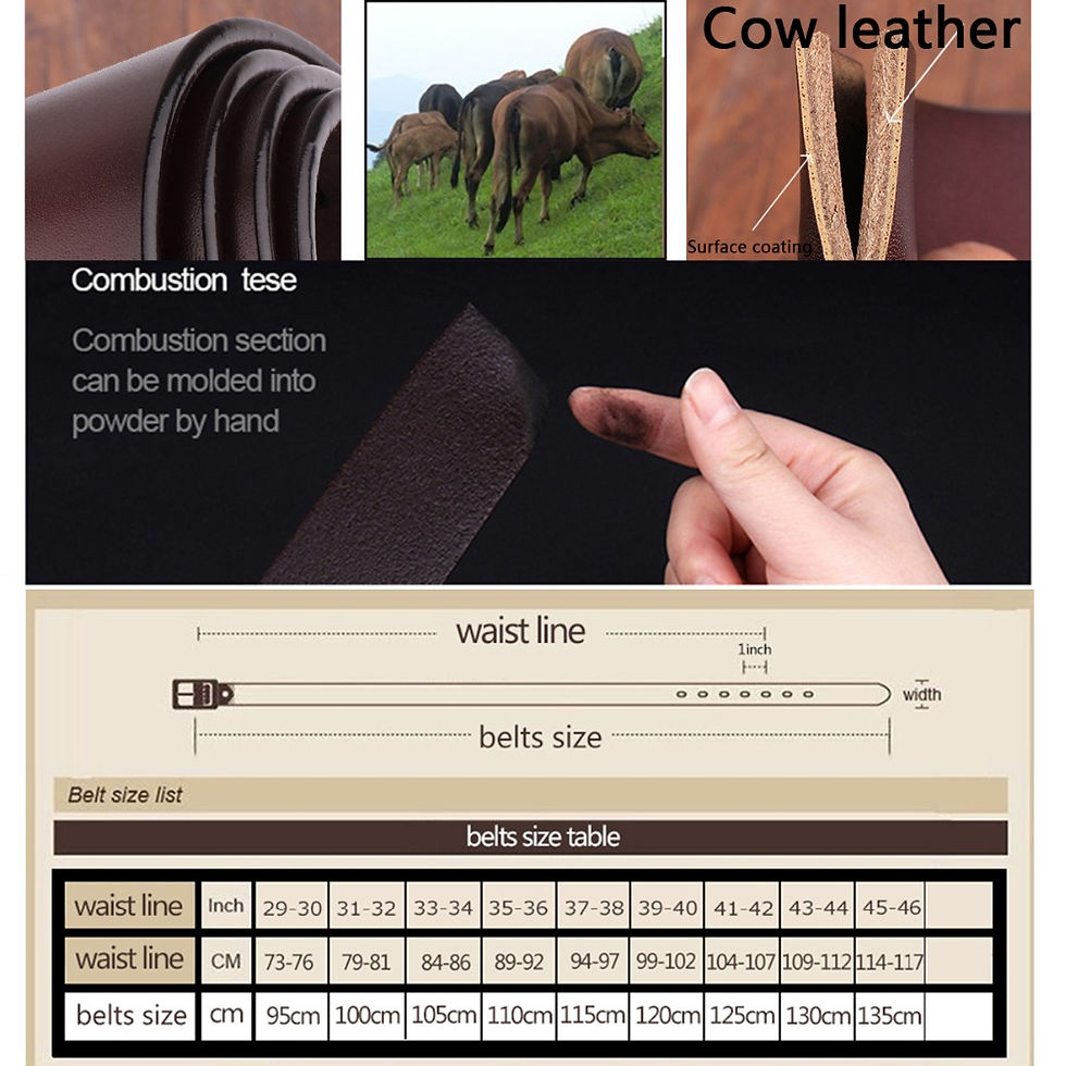 Thumbnail: CCOOLERFIRE Men’s Leather Belt – 3.5cm Width, Vintage Style, Metal Pin Buckle