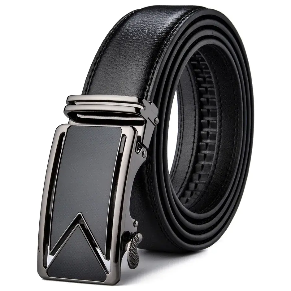 Thumbnail: Men’s Genuine Leather Ratchet Belt – Luxury Automatic Buckle Belt