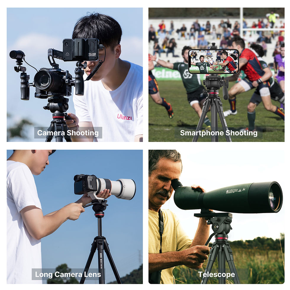 Thumbnail: 1.6M Professional Video Travel Tripod with 360° Fluid Head