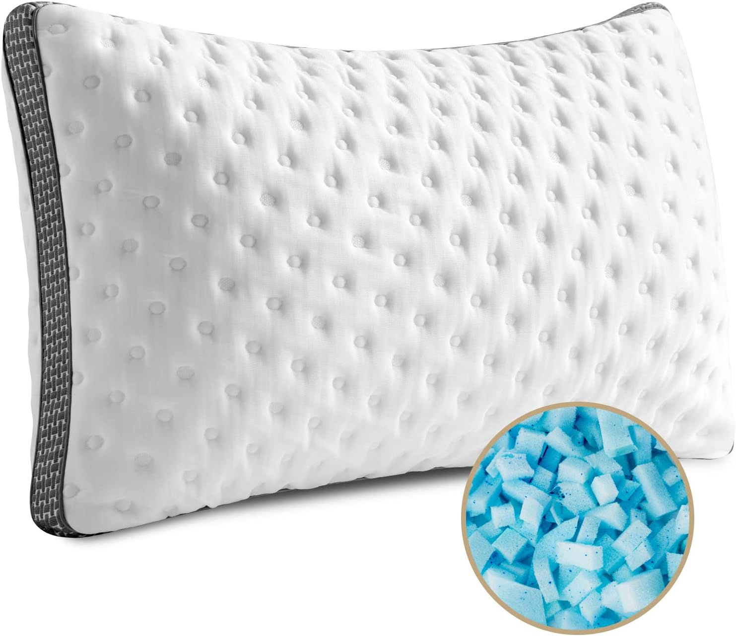 Cooling Gel Memory Foam Pillow for Sleeping – Medium Firm Support