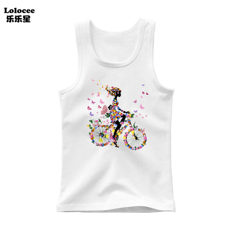 Thumbnail: Print Cotton Sports Vest – Girls Sleeveless Summer Tee