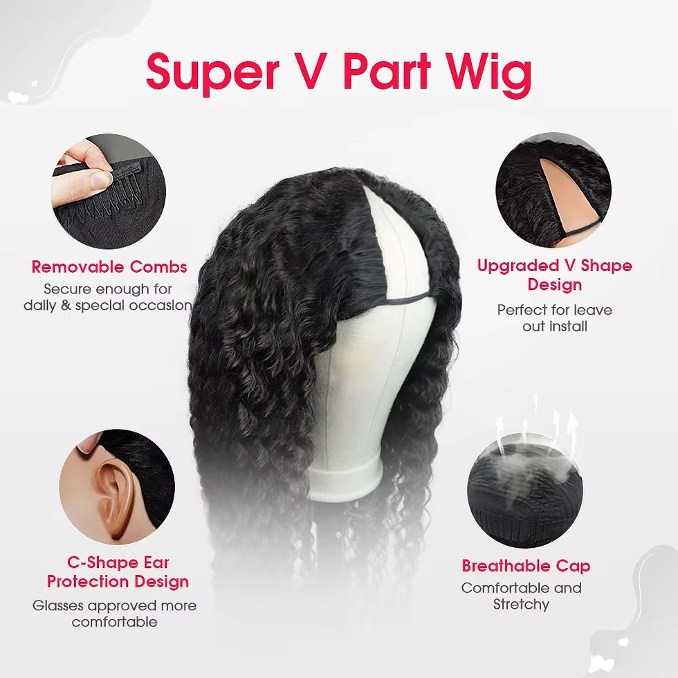 Thumbnail: Flip Over 3-in-1 Afro Kinky Curly Glueless Half Wig Human Hair