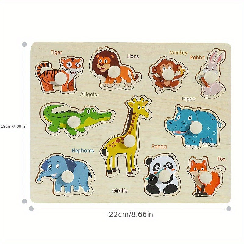 Thumbnail: Montessori Early Education Geometry Beginner Puzzle Board Handheld Wooden Toy