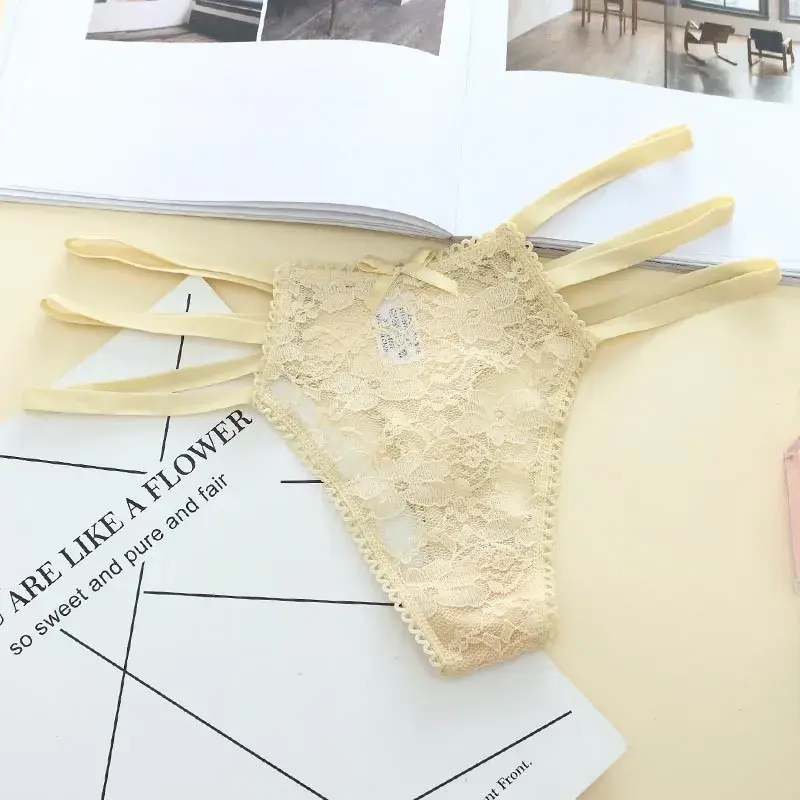 Thumbnail: Sexy Lace G-String Thong Transparent Seamless Panties for Women