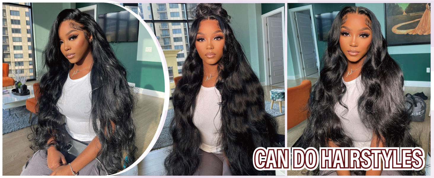 250 Density HD Body Wave Lace Wig – 30–40 Inch Brazilian Hair