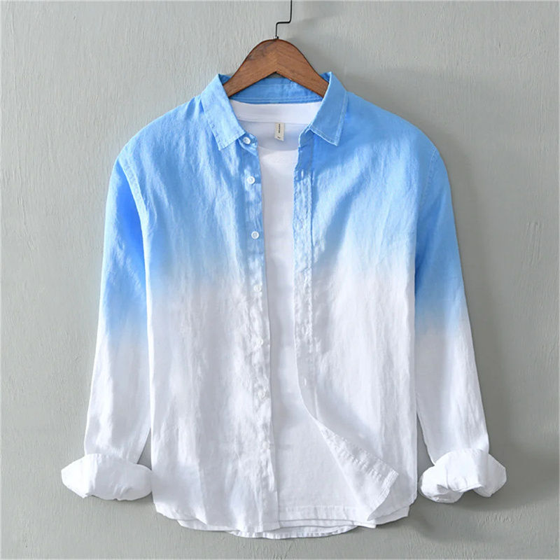 Men’s 3D Print Lapel Shirt – Long Sleeve Casual Style