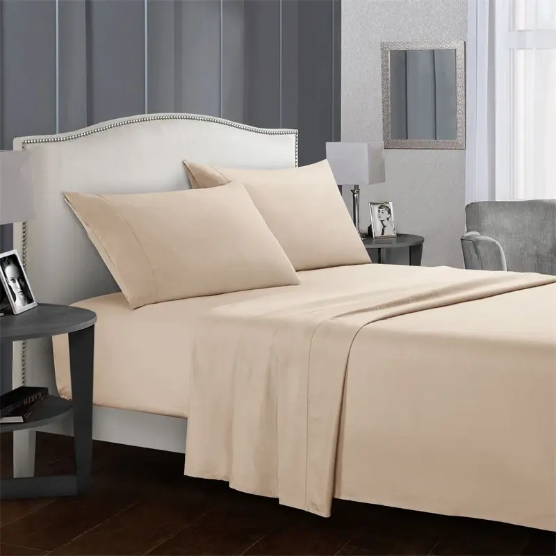 Thumbnail: Soft King Size Bed Sheet Set 4pcs with Fitted and Flat Sheets