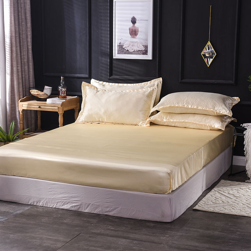 Thumbnail: Satin Faux Silk Bedsheet with Flat Sheet & Pillowcase Set