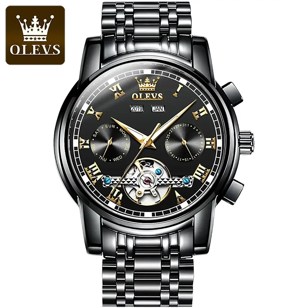 Thumbnail: Automatic Mechanical Watch for Men – Full Steel, Waterproof, Perpetual Calendar