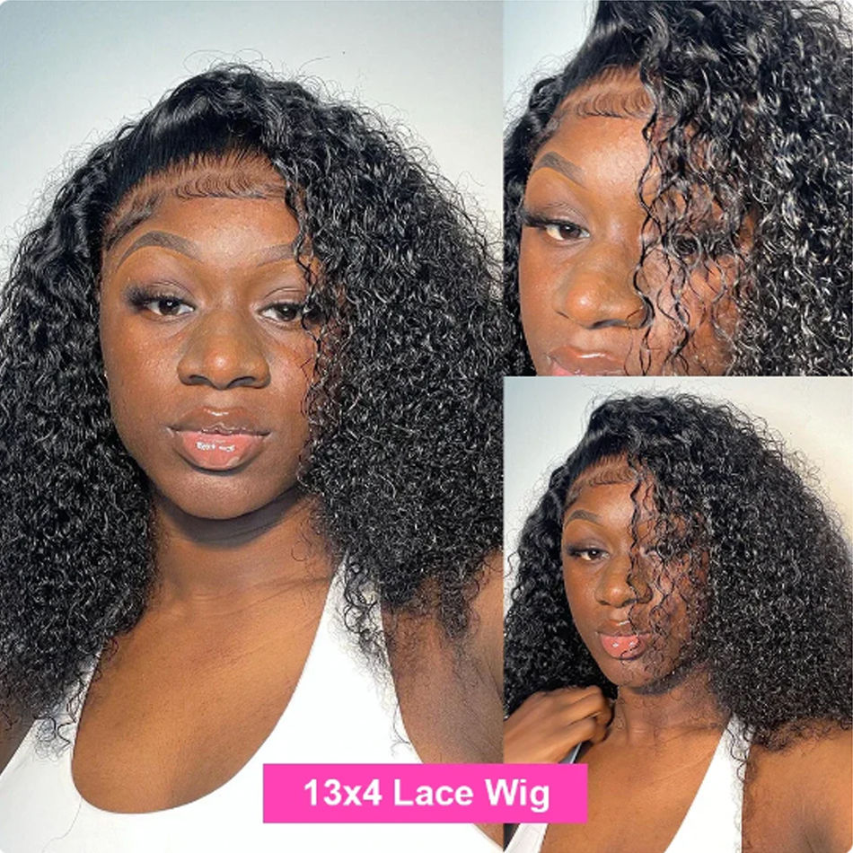 Thumbnail: Curly Bob Wig – 220% Density, 13x6/13x4 HD Lace Front