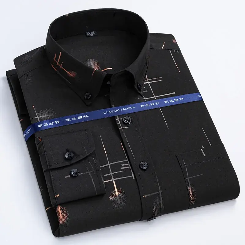Thumbnail: Men's Dress Shirts Spring Autumn  Non-iron Anti-wrinkle Business Casual