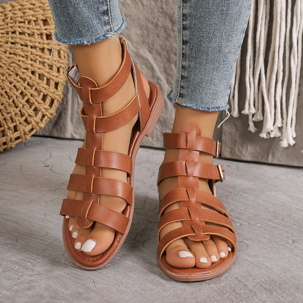 Thumbnail: Elegant Low Heel Summer Sandals And Flats For Women With Luxury Casual Design