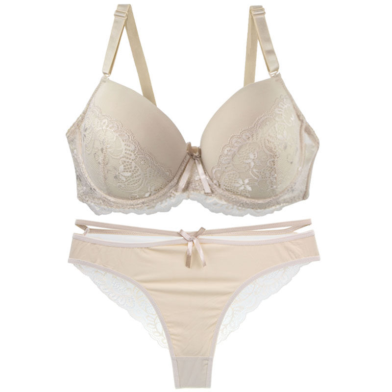 Thumbnail: Nouvell Seamless Lace Push-Up Bra & Panty Set – Sexy Underwire Design