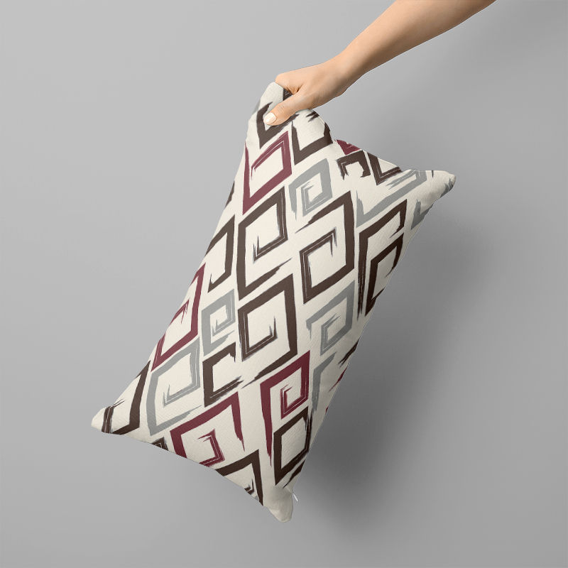 Thumbnail: Burgundy & Light Gray Pillowcases – Removable Washable Sofa & Bedroom