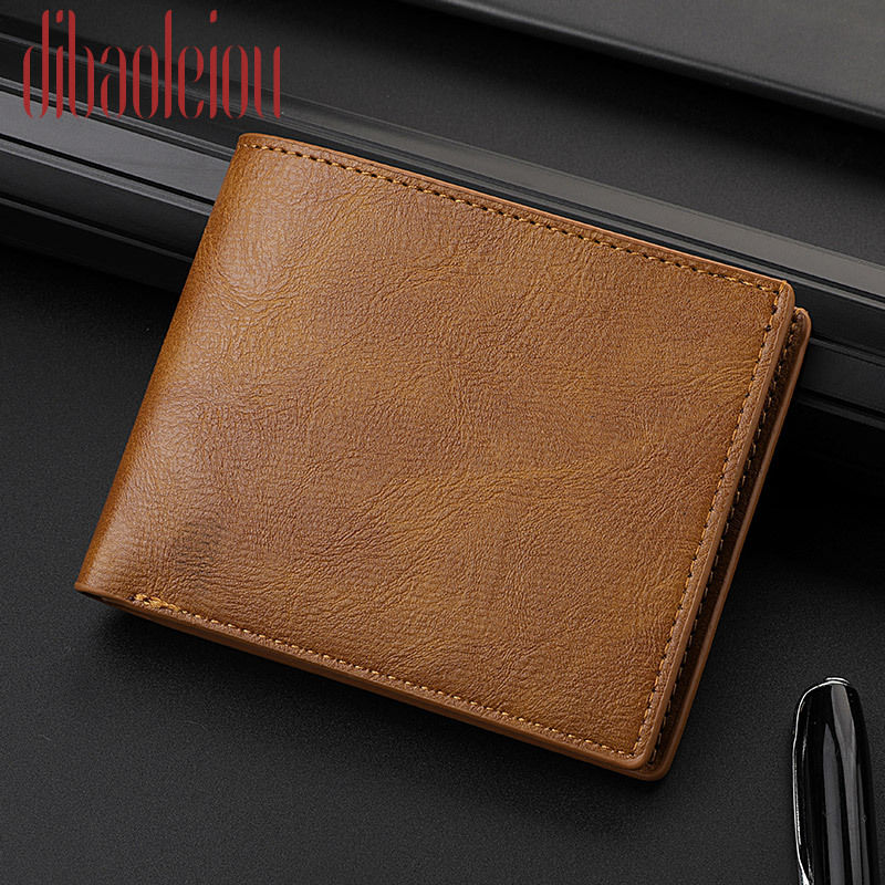 Thumbnail: Men’s PU Leather Wallet – Retro Short Design with Zipper & Multiple Compartments