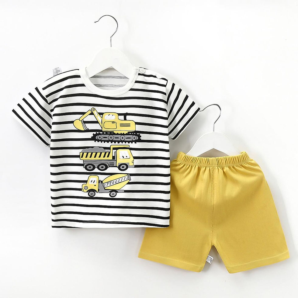 Thumbnail: Boys and Girls Summer Casual T Shirt and Shorts Set for Ages 0 to 4
