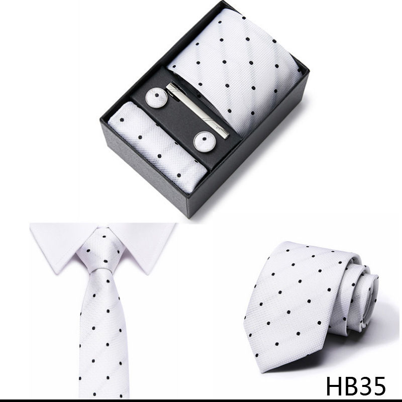 Thumbnail: Men’s 7.5cm Handmade Silk Necktie Gift Set Wedding Box