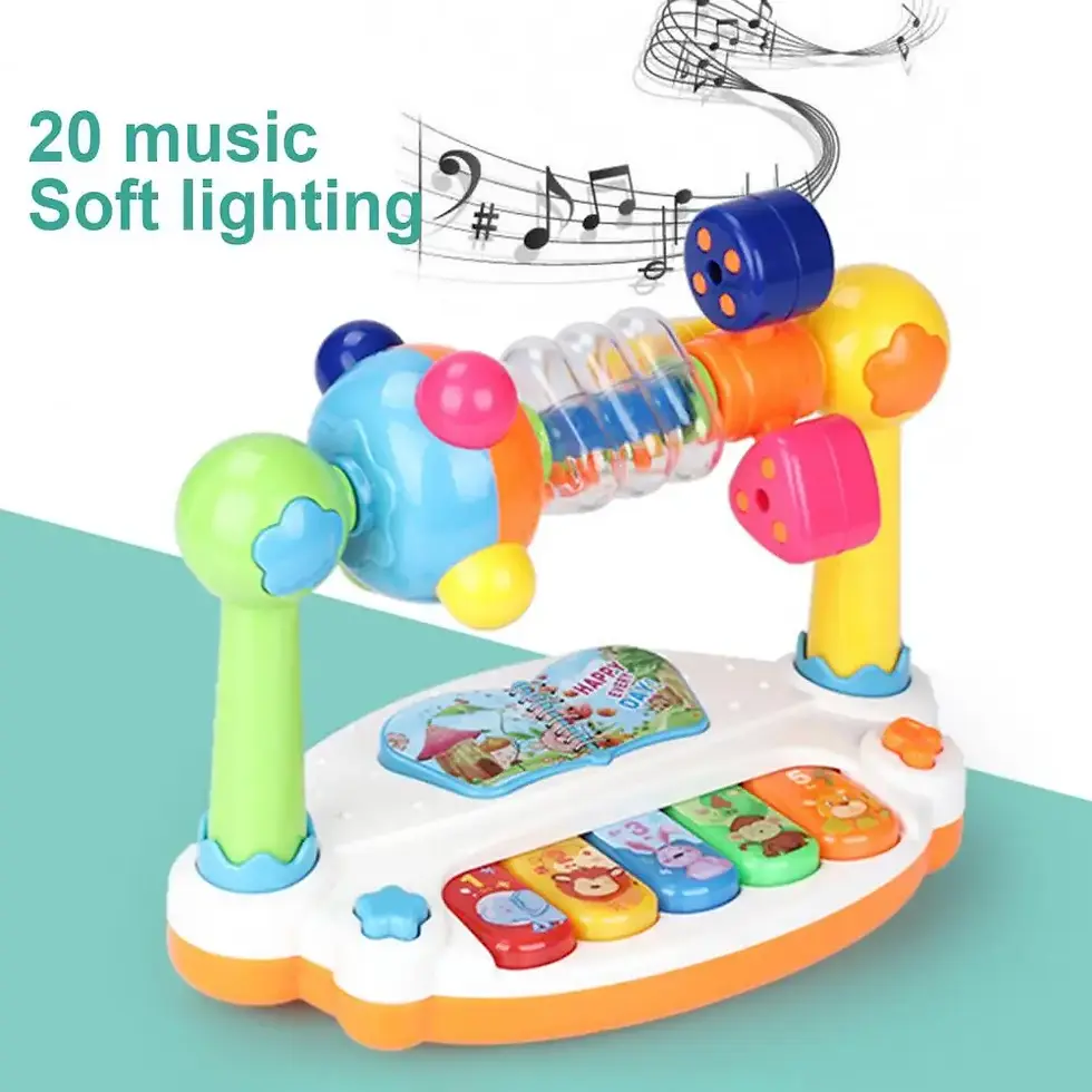 Thumbnail: Baby Rotating Music Piano Keyboard Toy with Lights & Sound