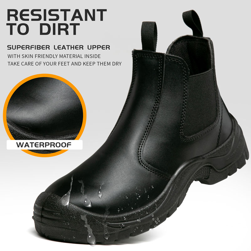 Thumbnail: Waterproof Cowhide Leather Safety Work Boots for Men Non Slip Indestructible