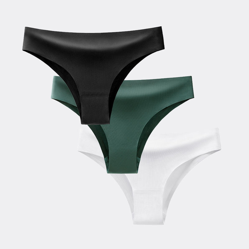 Thumbnail: 3pcs Women’s Seamless Sports G-String Panties Underwear Set