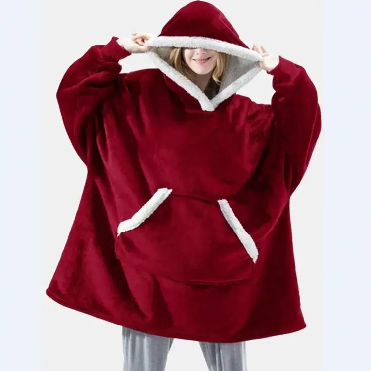 Thumbnail: Unisex Oversized Teddy Hoodie Sweatshirt Winter Fleece Coat