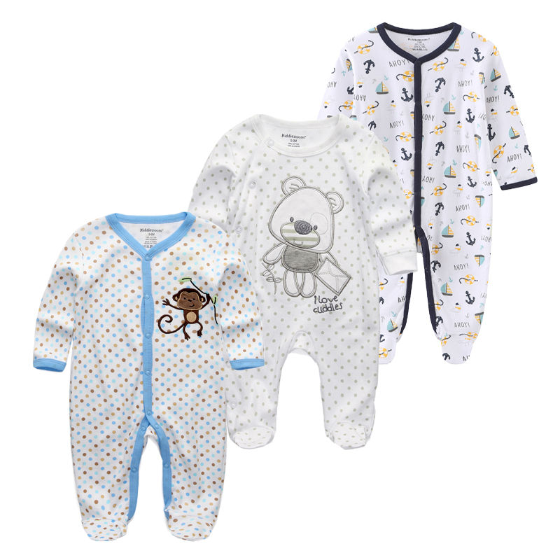 Thumbnail: Baby Cotton Long Sleeve Romper