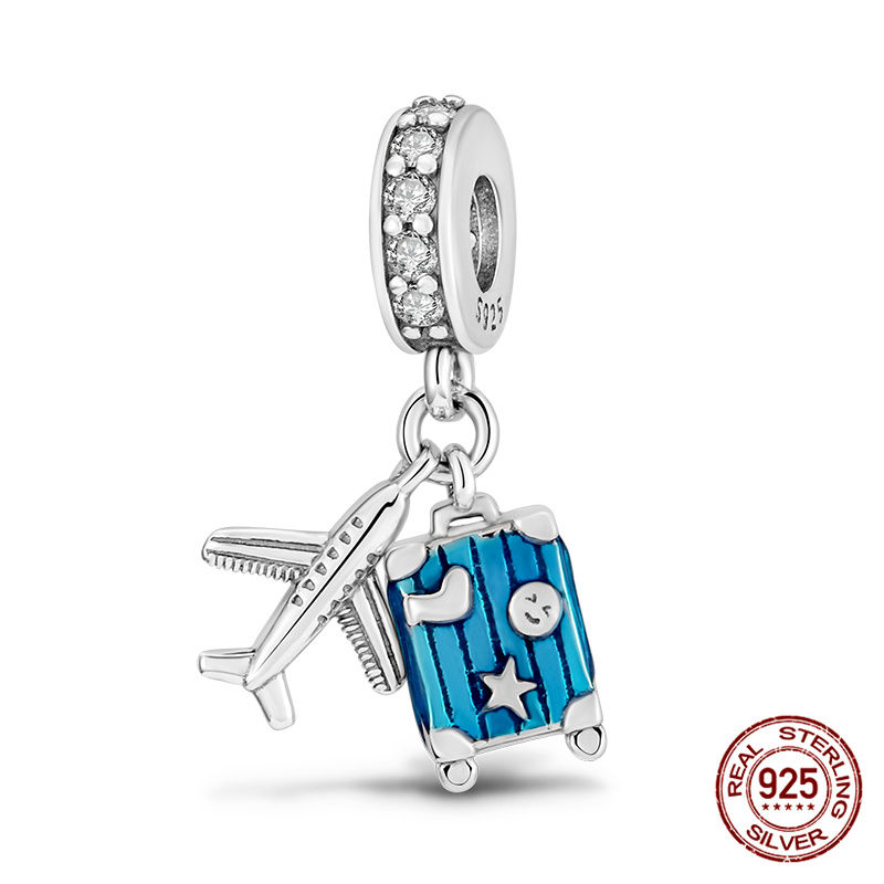 Thumbnail: Original Luggage Airplane Passport Summer Travel Charms