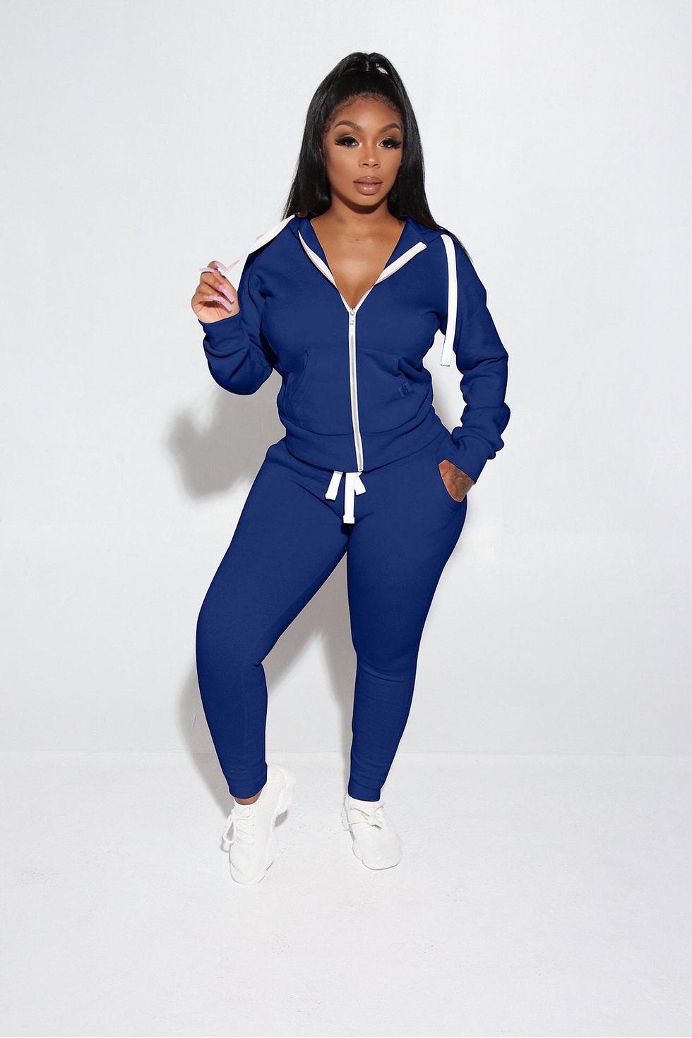 Thumbnail: Women’s 2-Piece Sport Hoodie and Jogging Suit Fitness Gym Sweatsuit Tracksuit