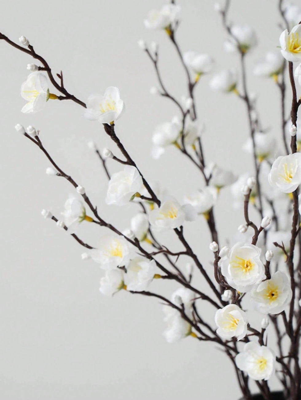 Thumbnail: Artificial White Plum Blossom – 21.7'' Long Stem Home & Wedding Decor