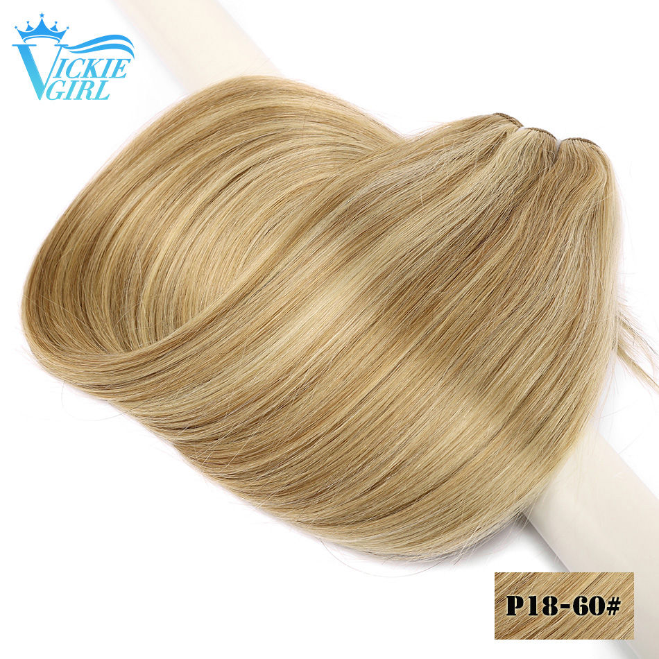 Thumbnail: Vickie Girl Ombre Blonde Human Hair Weave –Straight Remy Hair Bundles, 100g Each