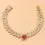 Thumbnail: Heart Shaped Crystal Anklet for Women Adjustable Lightweight Jewelry