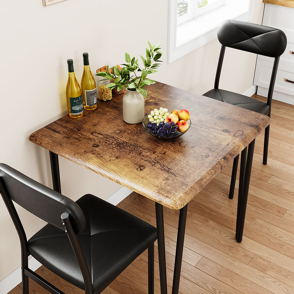 Thumbnail: 2-Piece Small Dining Table Set – Upholstered Chairs, Compact Kitchen Design