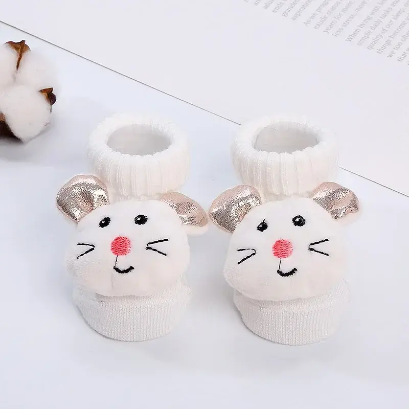 Kawaii Baby Cartoon Animal Socks – Soft Cotton 3D Doll Socks for Newborns (0–12M