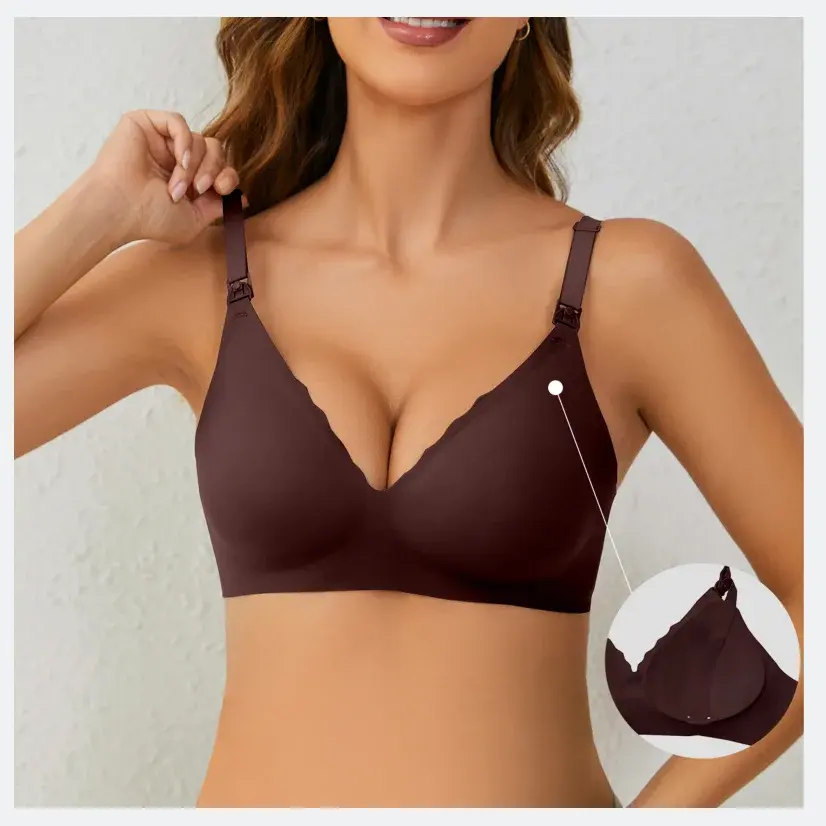Thumbnail: Front Open Ultra Thin Nursing Bra Wire-Free Breastfeeding Bra for Women