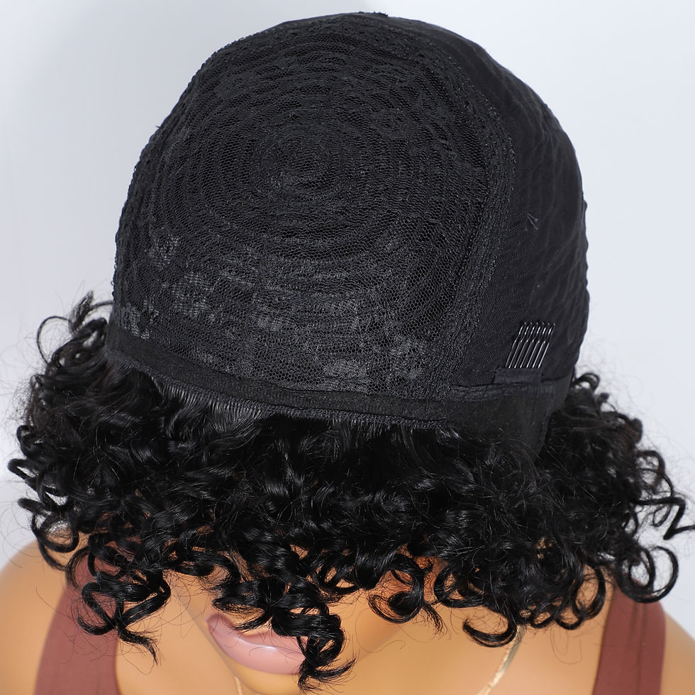 Thumbnail: Short Afro Kinky Curly Bob with Bangs – 100% Human Hair Wig