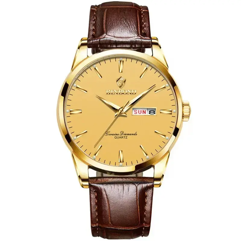 Thumbnail: Top Luxury Couple Quartz Wrist Watch Waterproof Leather Strap Men & Women