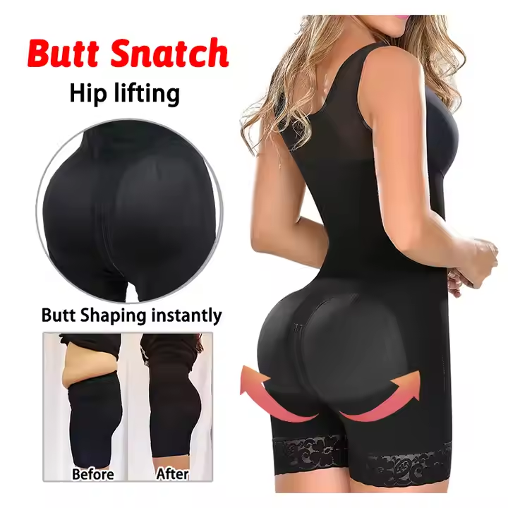 Thumbnail: Womens Full Body Shapewear Mesh Back Slimming Bodysuit Compression Underwear