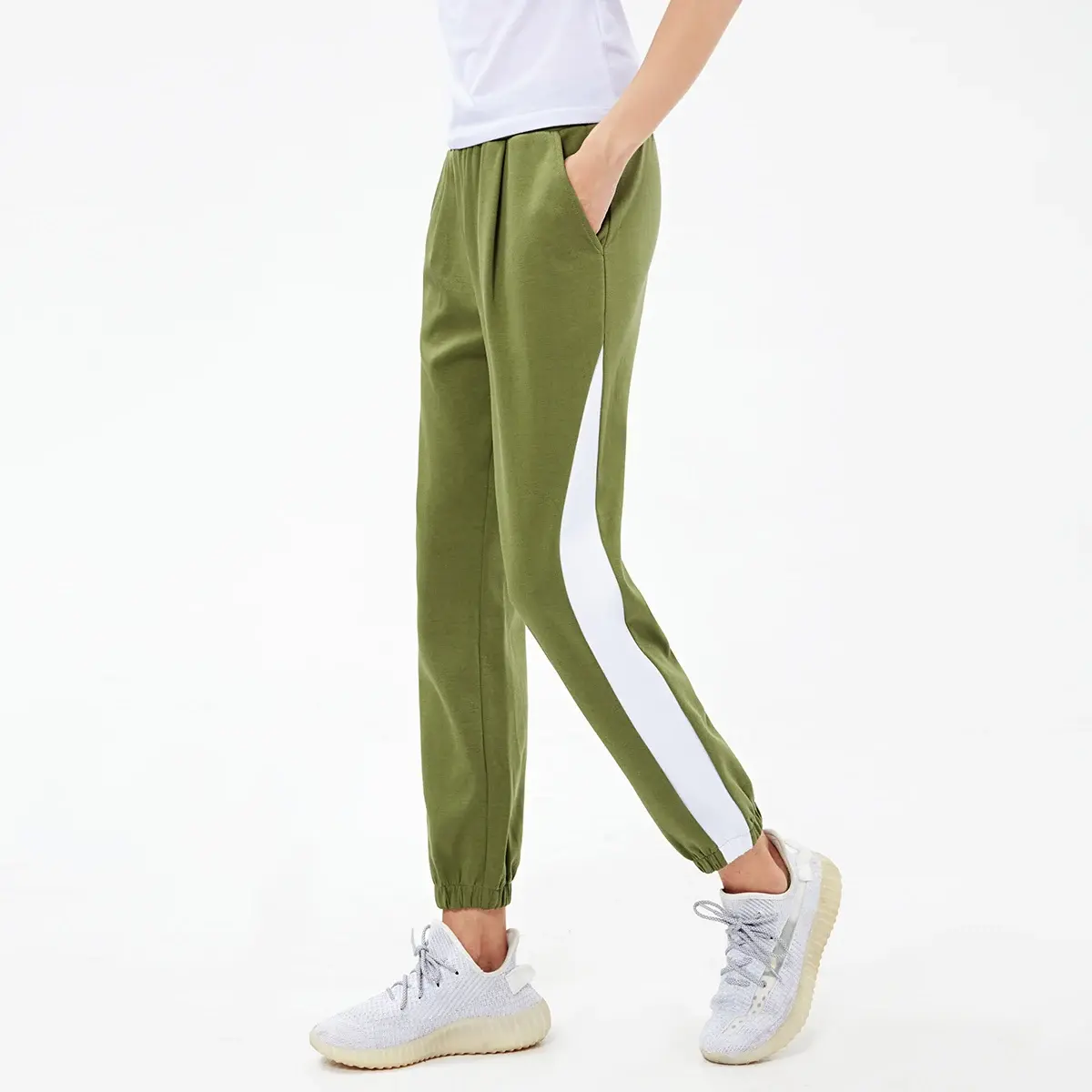 Women’s High‑Waist Cotton Jogger Sweatpants Casual Running Pants