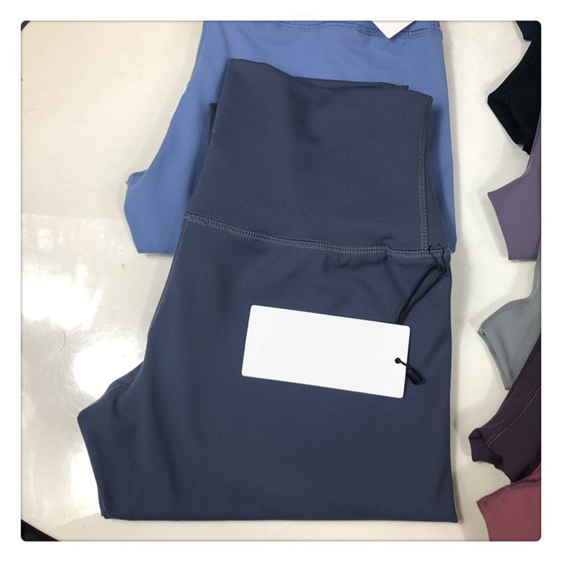 Thumbnail: High Waist Seamless Yoga Leggings Double Waist Back Pocket Fitness Pants