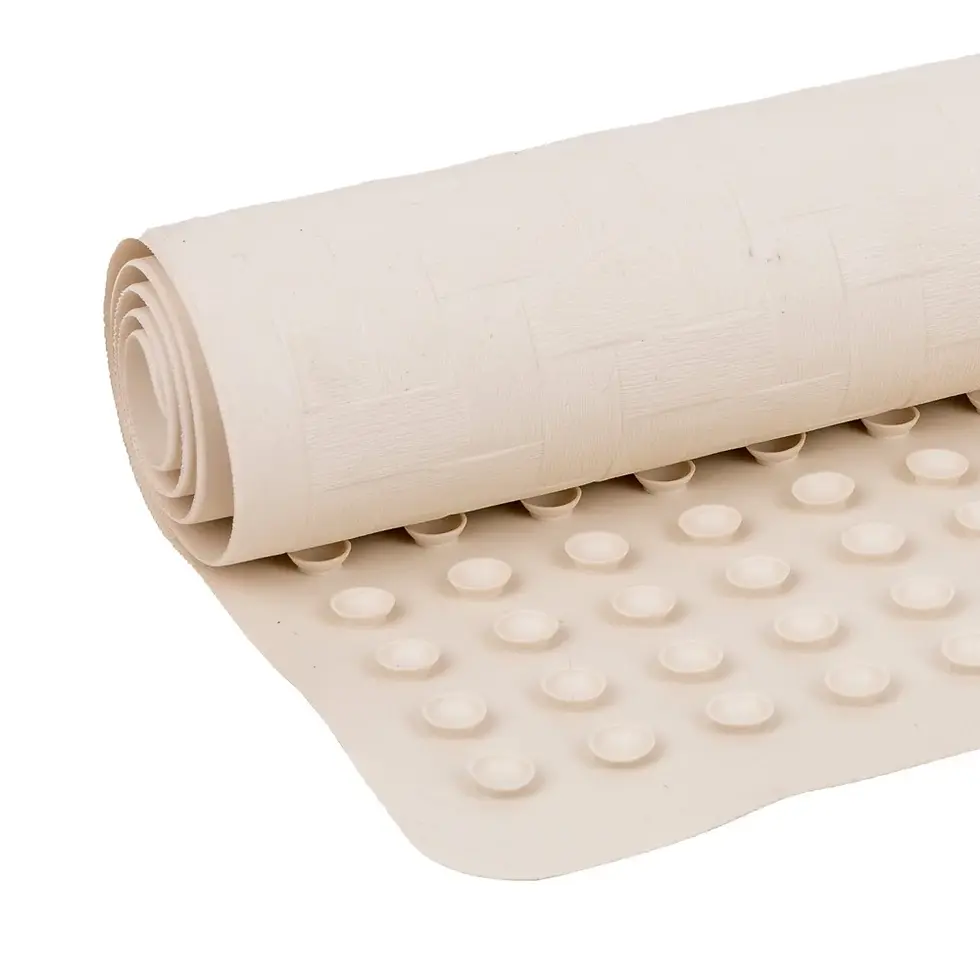 Rubber Bath Mat with Suction Cups – Non-Slip Cushioned In-Tub Mat (18" × 36")