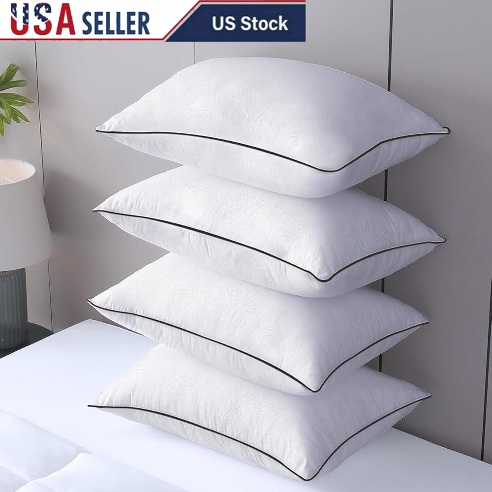 King Size Pillow Set of 4, Soft Down Alternative Filling