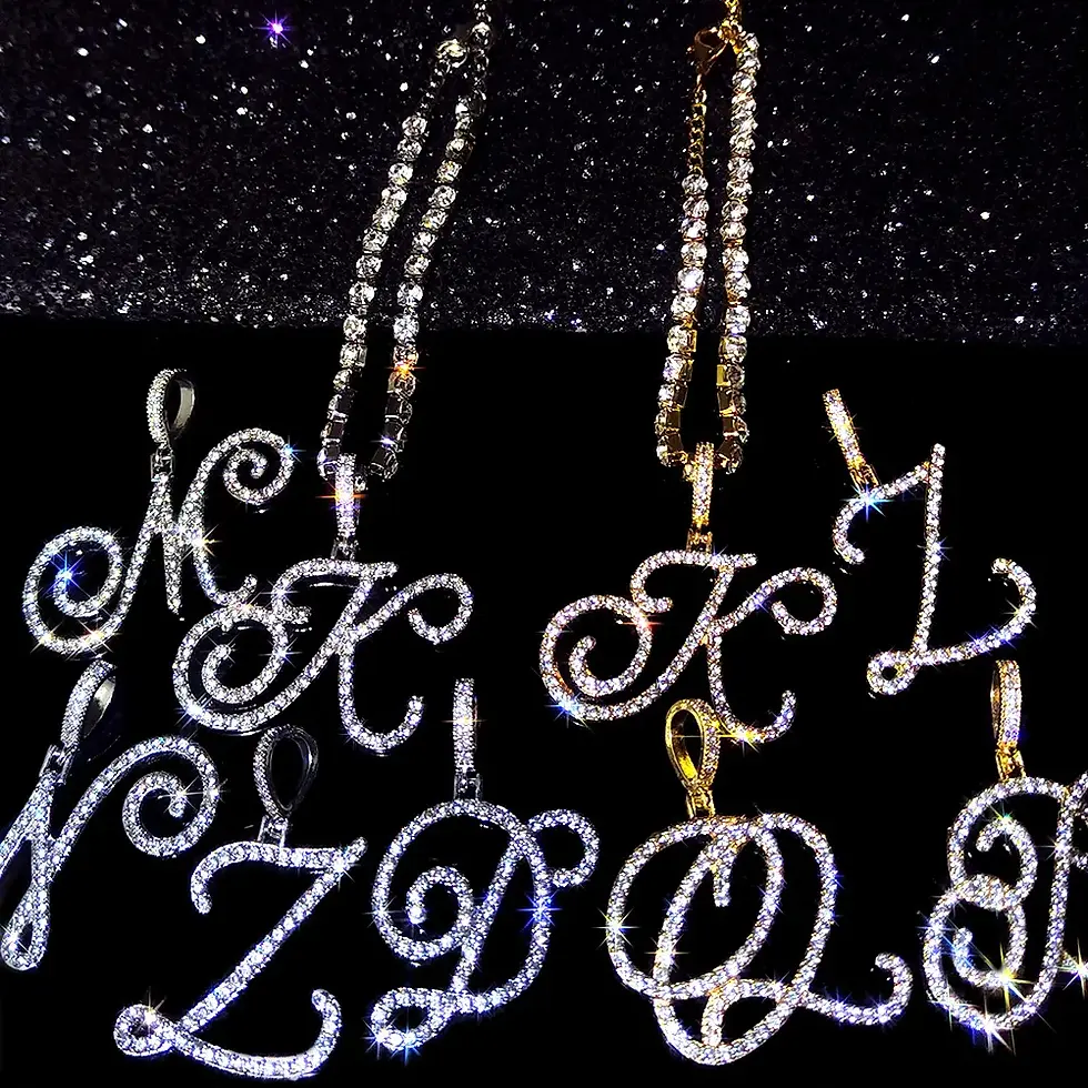 Thumbnail: A-Z Initial Letters Anklets Bracelet for Women Bling Crystal Chain