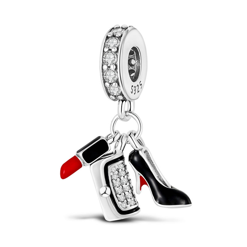 High Heels Suitcase Travel Charms Beads Fit Original Bracelet