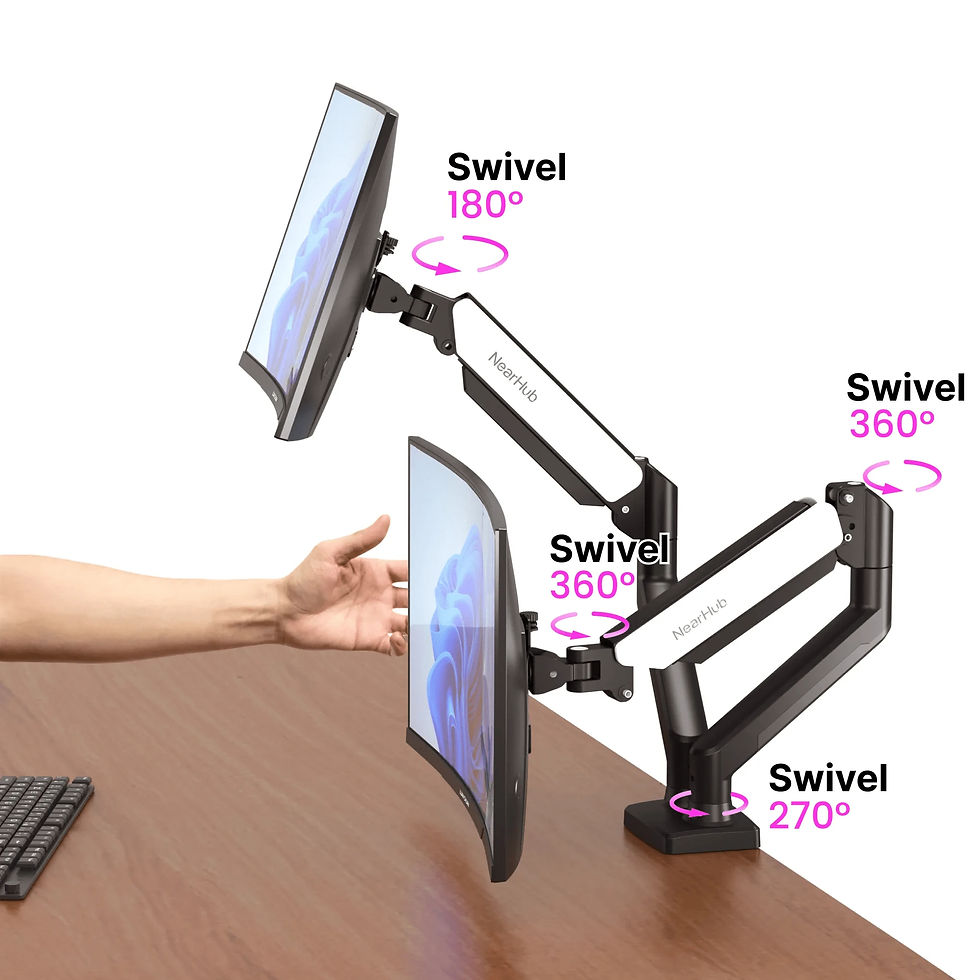 Thumbnail: NearHub Dual Monitor Arm for 13–32" Screens, Desk Mount