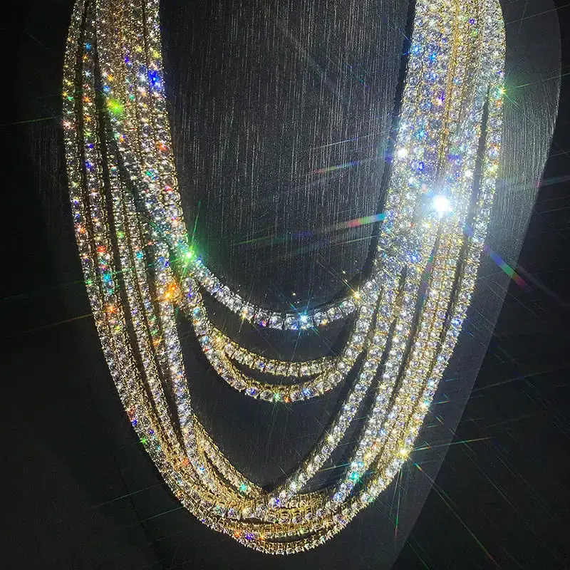 Thumbnail: Unisex 925 Sterling Silver Moissanite Tennis Chain – Hip Hop Jewelry