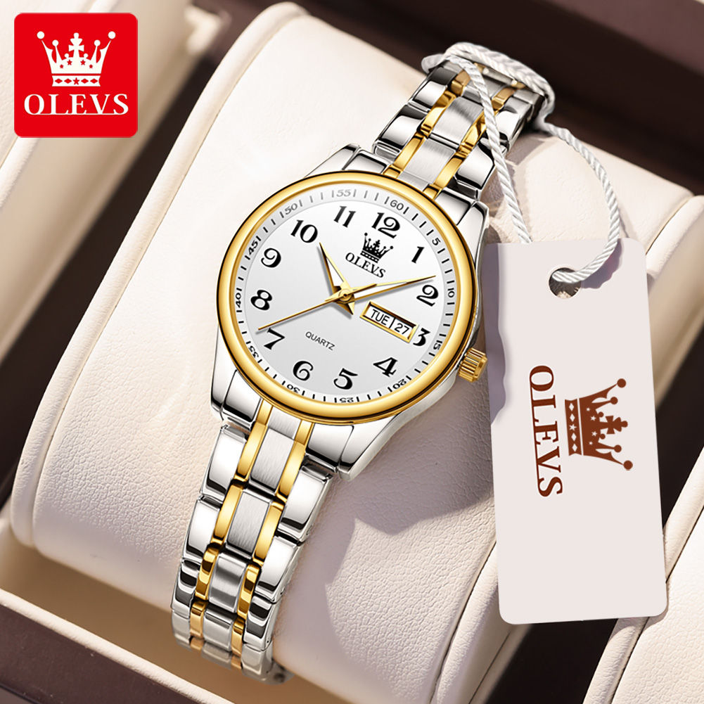 OLEVS Elegant Quartz Watch for Women – Stainless Steel, Luminous, Waterproof