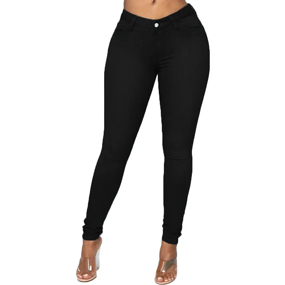 Thumbnail: Women’s High Waist Elastic Denim Jeans – Stretch Slim Fit Pants
