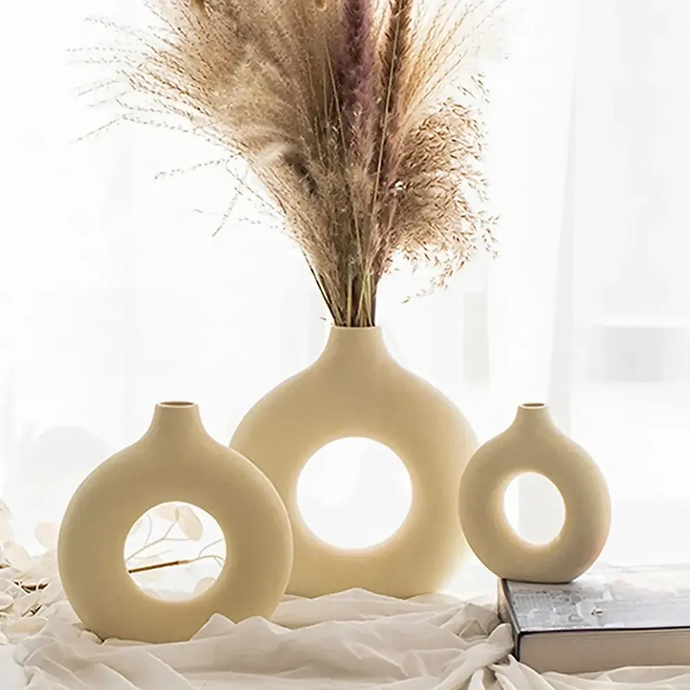 Thumbnail: Pure White Ceramic Vase – Single Branch Decorative Flower Arrangement
